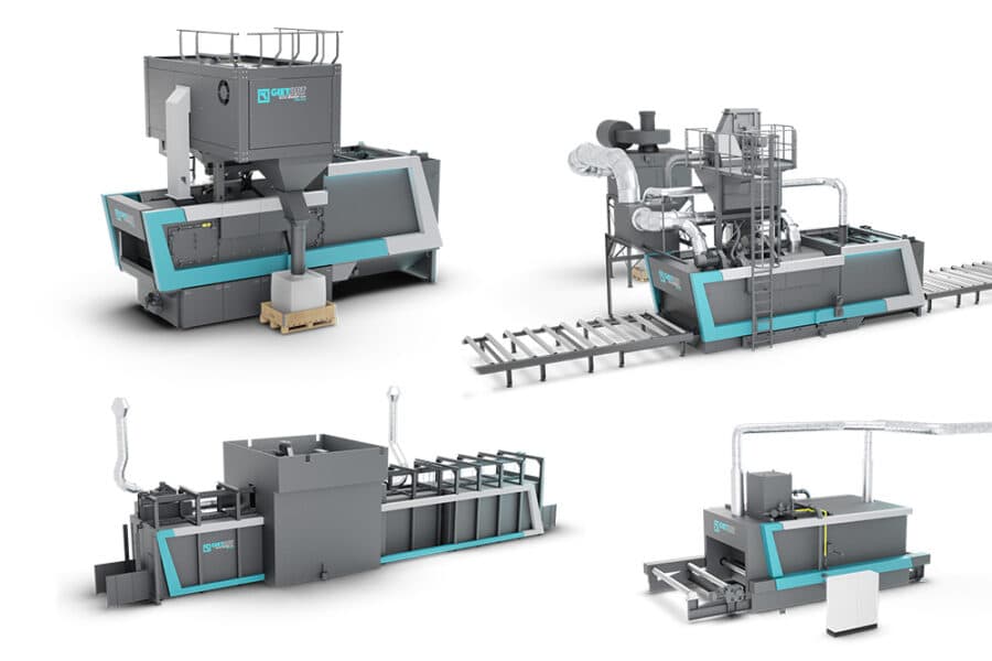 Familielijn staalbewerkings- en conserverings systemen. Product family styling for steel manufacturing production machinery.